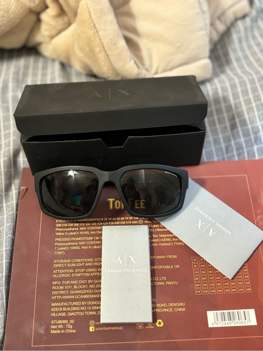 Armani Exchange Matte Black Men's Sunglasses with Dark Lenses